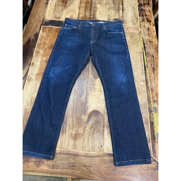 AG jeans Blue Mid Rise Straight Leg Denim Jeans Size 34 - Picture 1 of 4